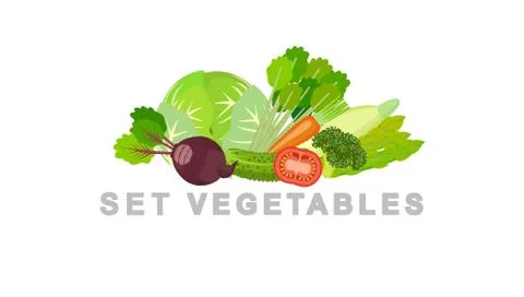 Set of vegetables for the kitchen Stock Illustration