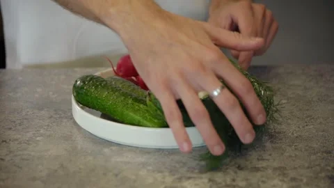 Set vegetables for preparation salad cabbage, green onion, Stock Footage 252108976