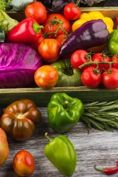 Set of vegetables in the tray 写真素材