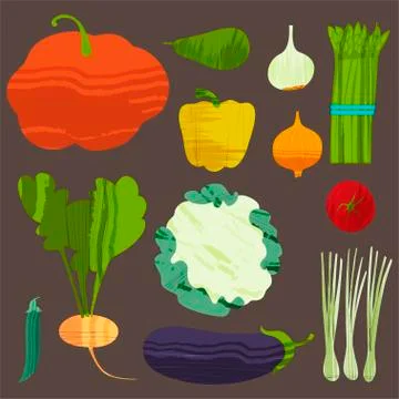 Set of vegetables. Vector illustration Stock Illustration