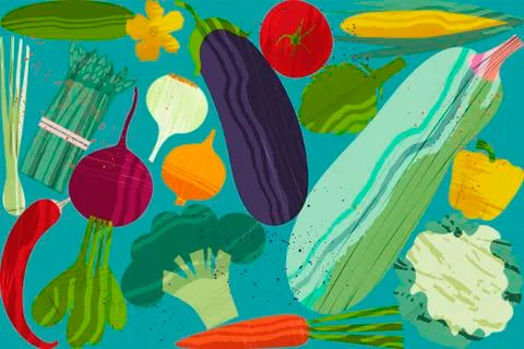 Set of vegetables. Vector illustration Stock Illustration
