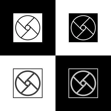 Set Ventilation icon isolated on black and white background. Vector Illustration Stock Illustration