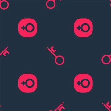 Set Venus and Old key on seamless pattern. Vector Stock Illustration