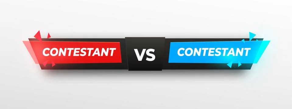 Set versus Logo, sreen design. VS Vector Letters Illustration. Red, yellow and Stock Illustration