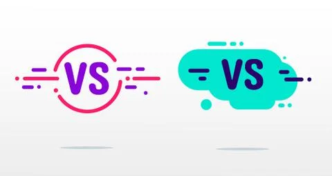 Set of versus logo vs letters for sports and fight competition. Flat simple Stock Illustration