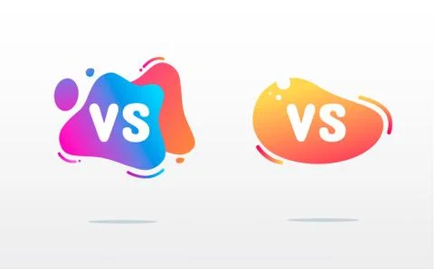 Set of versus logo vs letters for sports and fight competition. Flat simple Illustrazione stock