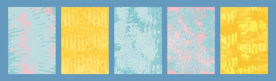 Set of vertical abstract backgrounds with various handmade textures, featuring Stock Illustration
