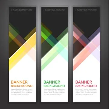 Set of vertical abstract colorful display banner background with copy space Stock Illustration