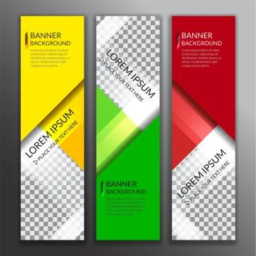 Set of vertical abstract colorful display banner background with copy space Stock Illustration
