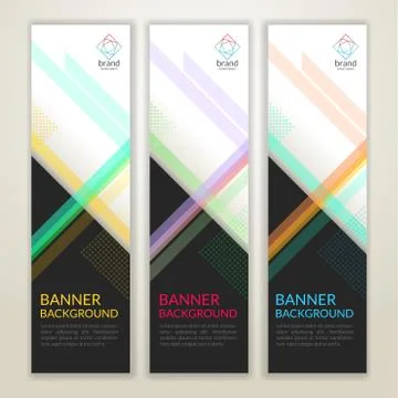 Set of vertical abstract colorful display banner background with copy space Stock Illustration