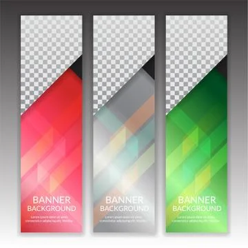Set of vertical abstract colorful display banner background with copy space Stock Illustration