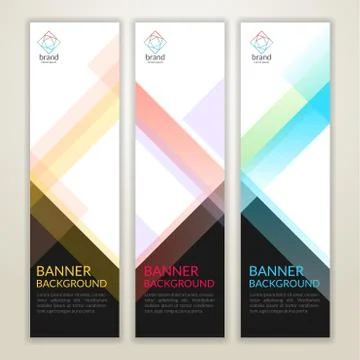 Set of vertical abstract colorful display banner background with copy space Stock Illustration