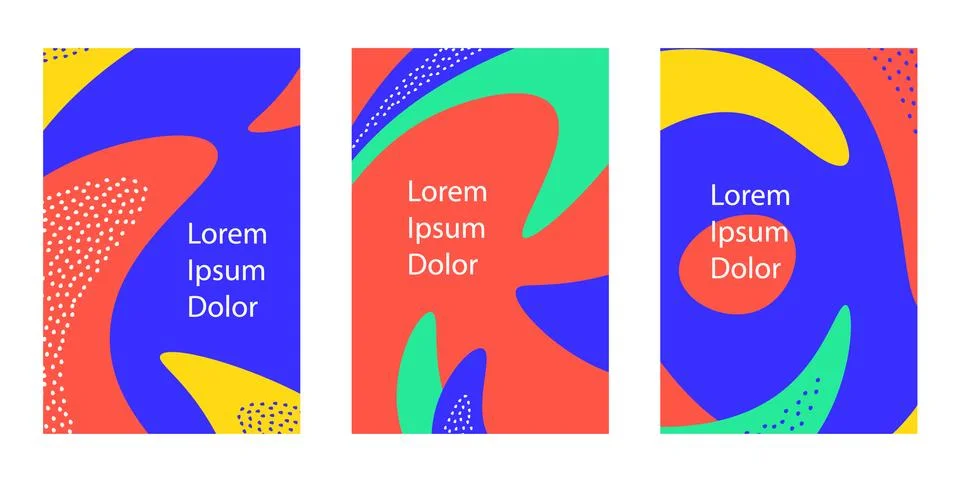 Set of vertical background with dynamic liquid shapes. イラスト素材