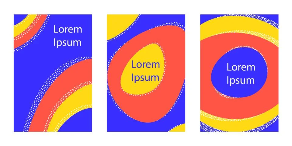 Set of vertical background with dynamic liquid shapes. Ilustração Stock