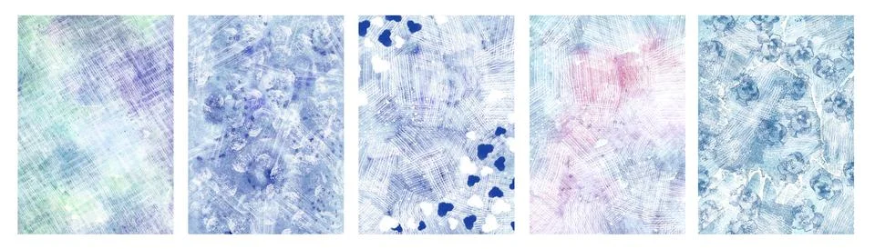 A set of vertical backgrounds for cards, invitations, winter ice texture Stock Illustration