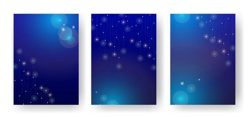 Set of vertical backgrounds on theme of future technology Stock Illustration