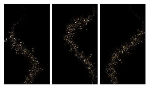 A set of vertical backgrounds, three pieces. On a black background, small Stock Illustration