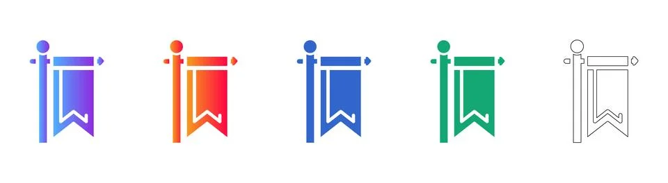 Set of Vertical Banner Icons in Gradient and Outline Illustrazione stock