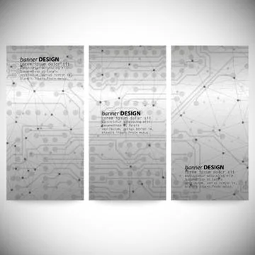 Set of vertical banners. Abstract gray background vector, illustration for Illustrazione stock