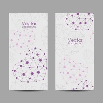 Set of vertical banners with abstract hearts Stock Illustration