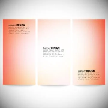 Set of vertical banners. Abstract multicolored defocused lights background Stock Illustration