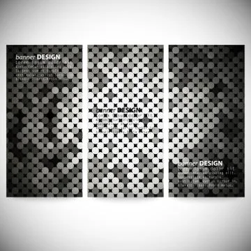 Set of vertical banners. Background vector with shiny silver pallettes Stockillustratie
