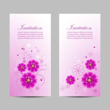 Set of vertical banners with beautiful flowers Stock Illustration