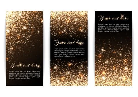 Set of vertical banners black background Stock Illustration