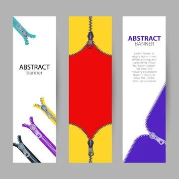 Set vertical banners with empty place for text. open and closed Stock Illustration