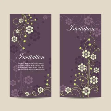 Set of vertical banners with flowers Stock Illustration