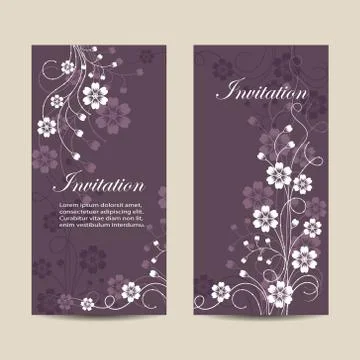 Set of vertical banners with flowers Stock Illustration