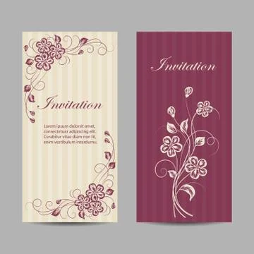 Set of vertical banners with flowers Illustrazione stock