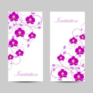 Set of vertical banners with flowers Stock Illustration