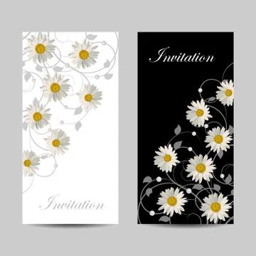 Set of vertical banners with flowers Stock Illustration