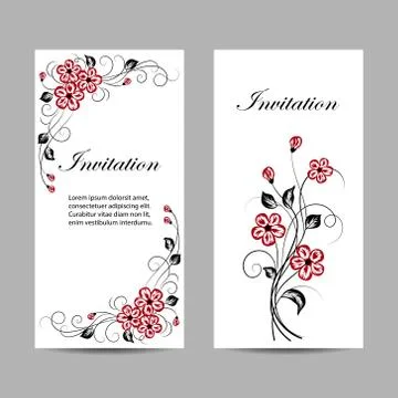 Set of vertical banners with flowers Stock Illustration