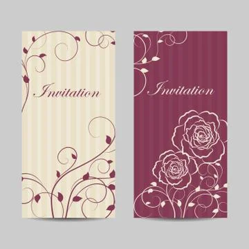 Set of vertical banners with flowers Stock Illustration