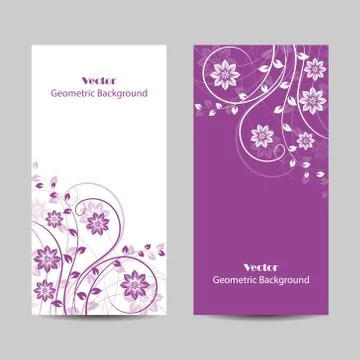 Set of vertical banners with flowers Stock Illustration