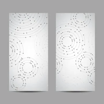 Set of vertical banners. Geometric pattern with connected lines and dots 库存插图