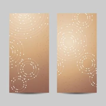 Set of vertical banners. Geometric pattern with connected lines and dots 库存插图
