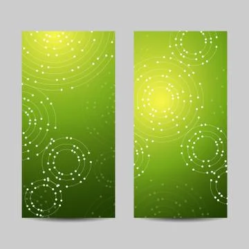 Set of vertical banners. Geometric pattern with connected lines and dots Stock Illustration