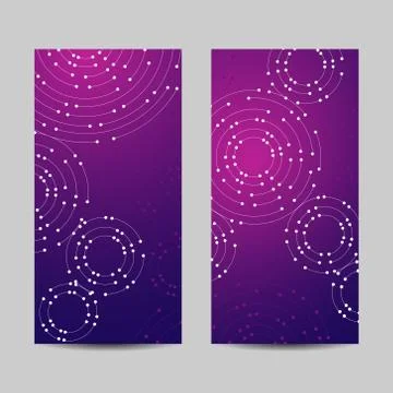 Set of vertical banners. Geometric pattern with connected lines and dots 库存插图