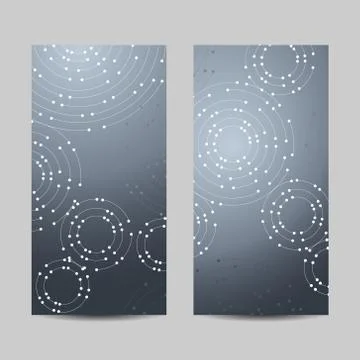 Set of vertical banners. Geometric pattern with connected lines and dots Stock Illustration