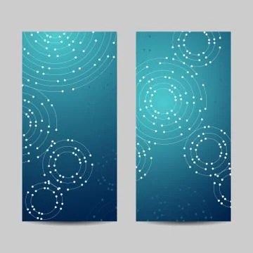 Set of vertical banners. Geometric pattern with connected lines and dots Stock Illustration