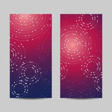 Set of vertical banners. Geometric pattern with connected lines and dots Stock Illustration