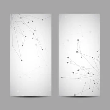 Set of vertical banners. Geometric pattern with connected lines and dots. Illustrazione stock