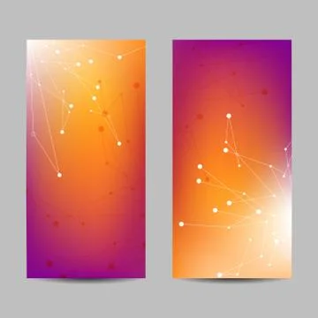 Set of vertical banners with geometric pattern Stock Illustration