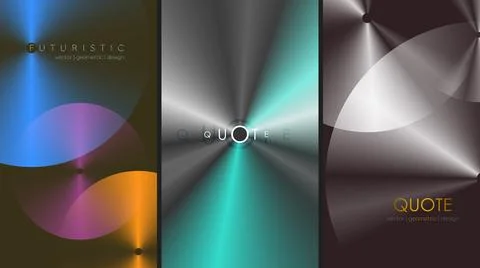 Set of vertical banners with glowing circles and glossy surface texture Stock Illustration