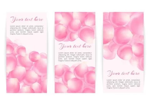 Set of vertical banners with petals Illustrazione stock