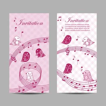 Set of vertical banners with singing birds Stock Illustration