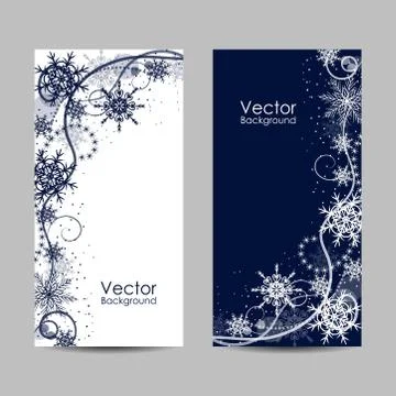 Set of vertical banners with winter pattern Stock Illustration